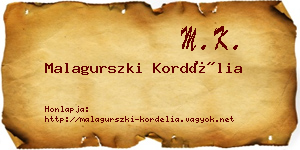 Malagurszki Kordélia névjegykártya